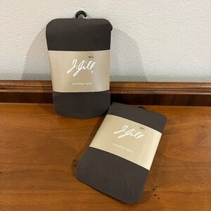 Set of 2 NWT J. Jill Solid Microfiber Tights in Shale [Taupe Brown] (Size M/L)